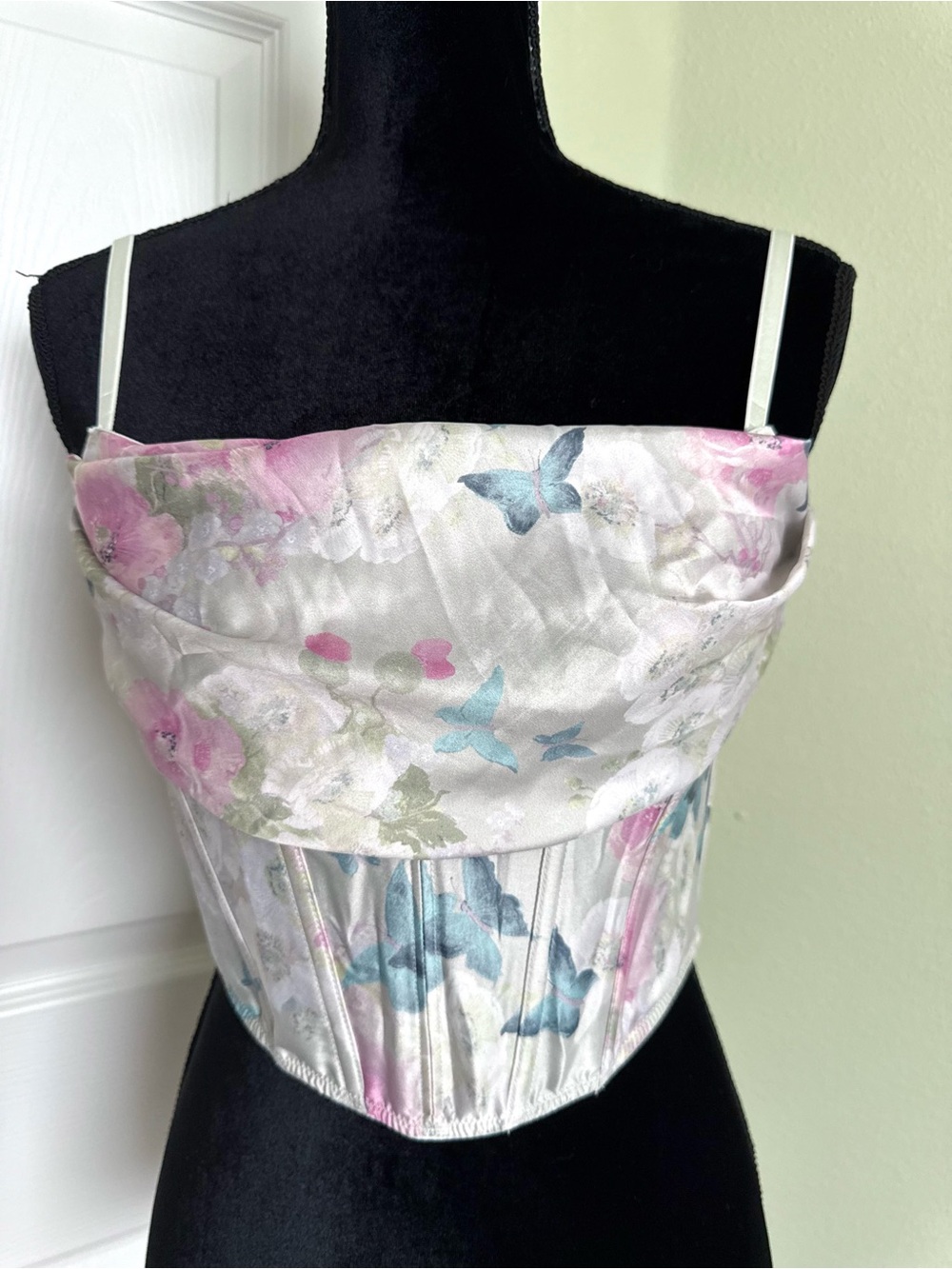 NEW Victoria's Secret Satin Draped Corset Top Delicate Garden